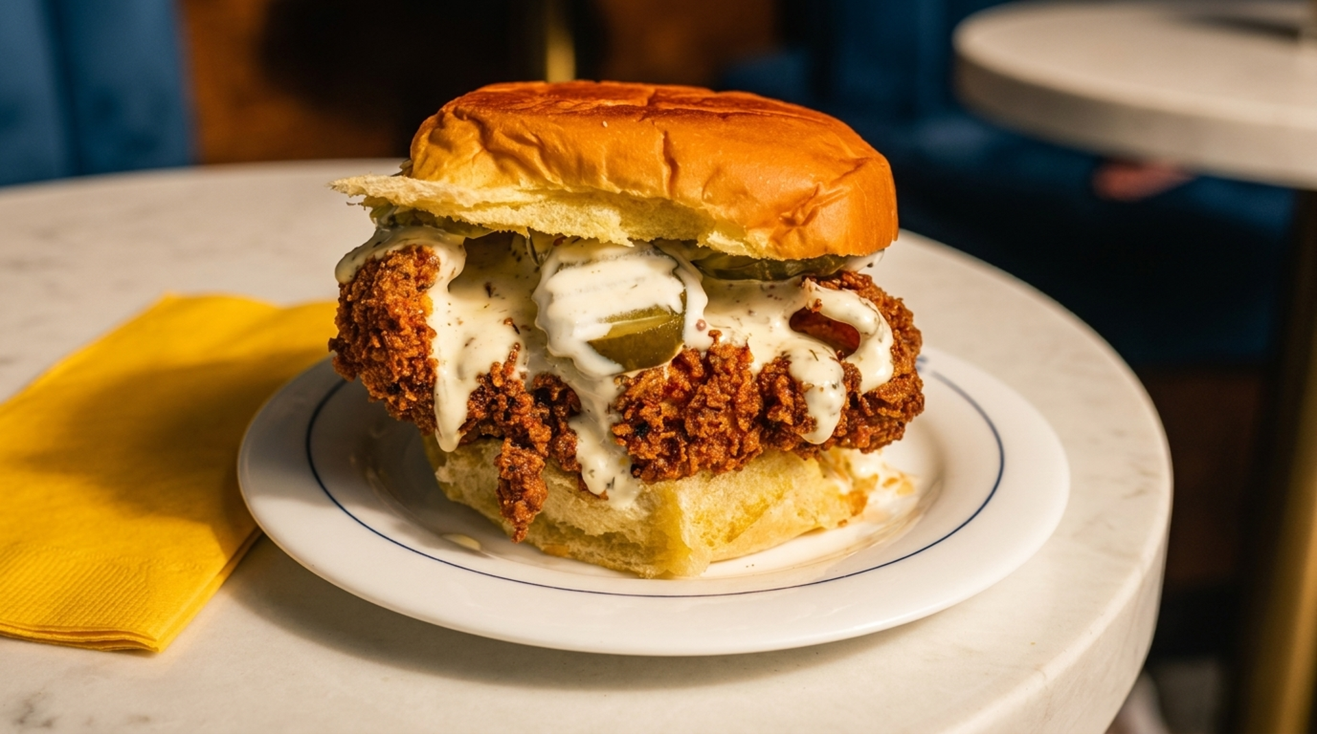 Chef Diaz's fried chicken sandwich